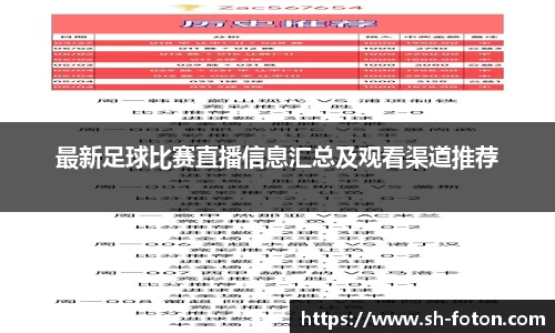 最新足球比赛直播信息汇总及观看渠道推荐